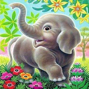 Elephant DIY 5D Full Round Drill Diamond Painting